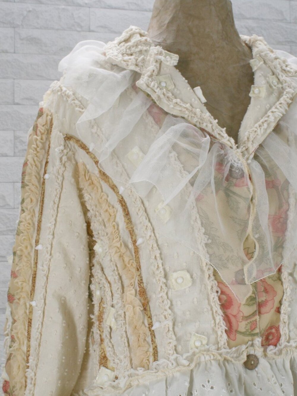 UPCYCLED Jacket Ren Faire Renaissance Festival Peplum Lace Ruffles Plus Size 2X - Picture 2 of 15